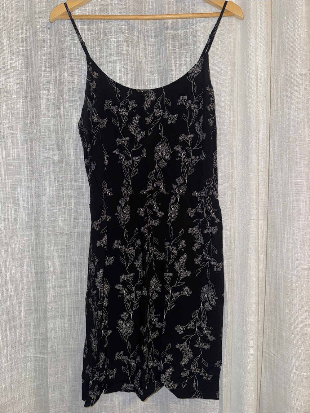 ON | Black Floral Flowy Slip Dress
